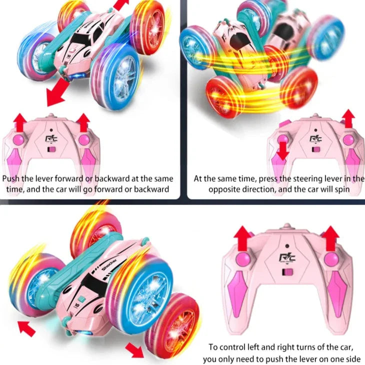 2.4G RC Stunt Car - Double-Sided Flip Remote Control Off-Road Drift Car for Kids