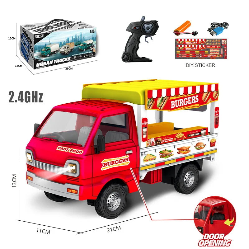 Red Burger & Fries Remote Control Drift Truck – Stunt RC Car for Kids